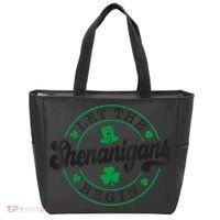 Let The Shenanigans Begin St. Patrick's Day Shamrock Circle Tote Bag thumb 0