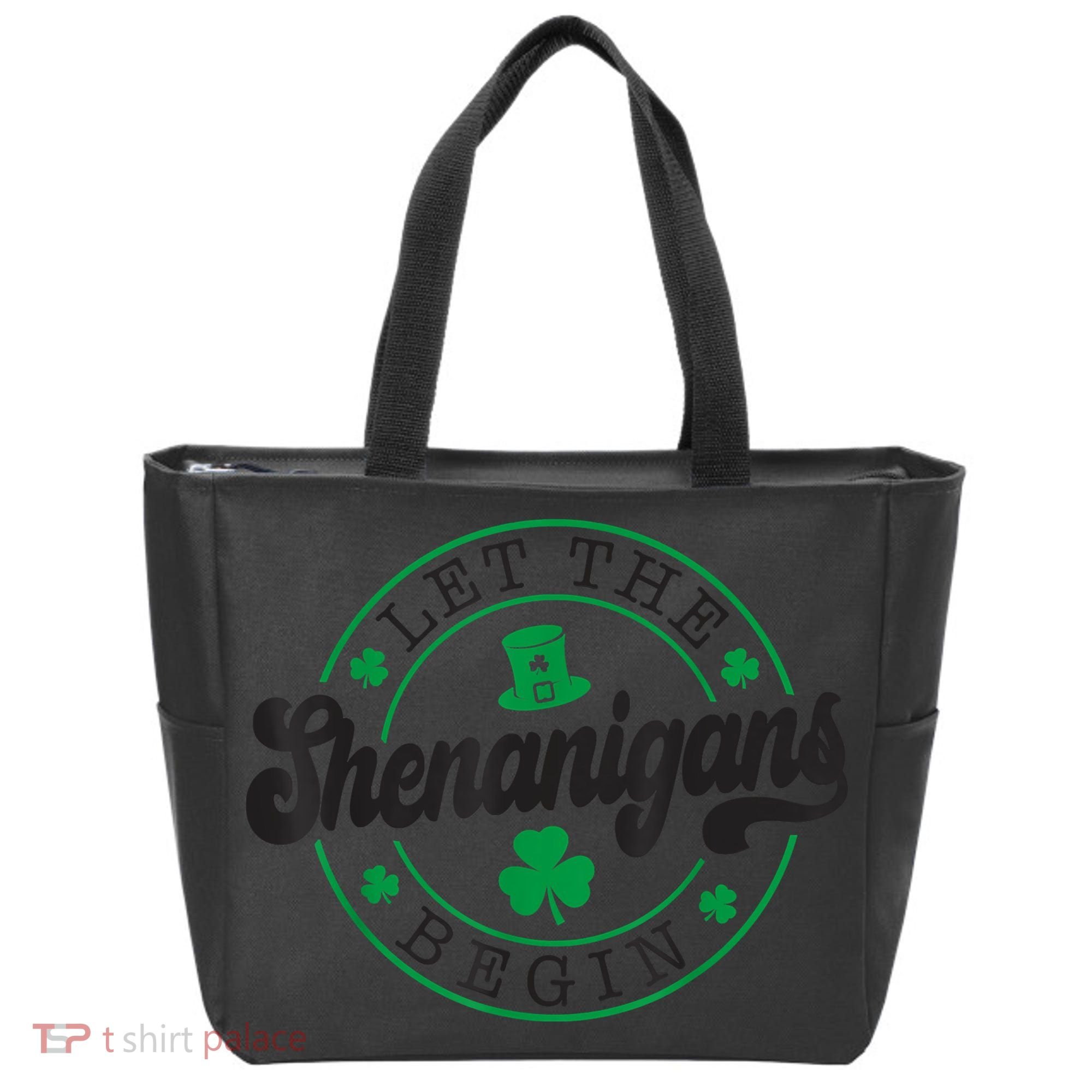 Let The Shenanigans Begin St. Patrick's Day Shamrock Circle Tote Bag