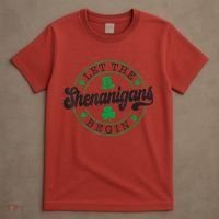 Let The Shenanigans Begin St. Patrick's Day Shamrock Circle T-Shirt thumb 4