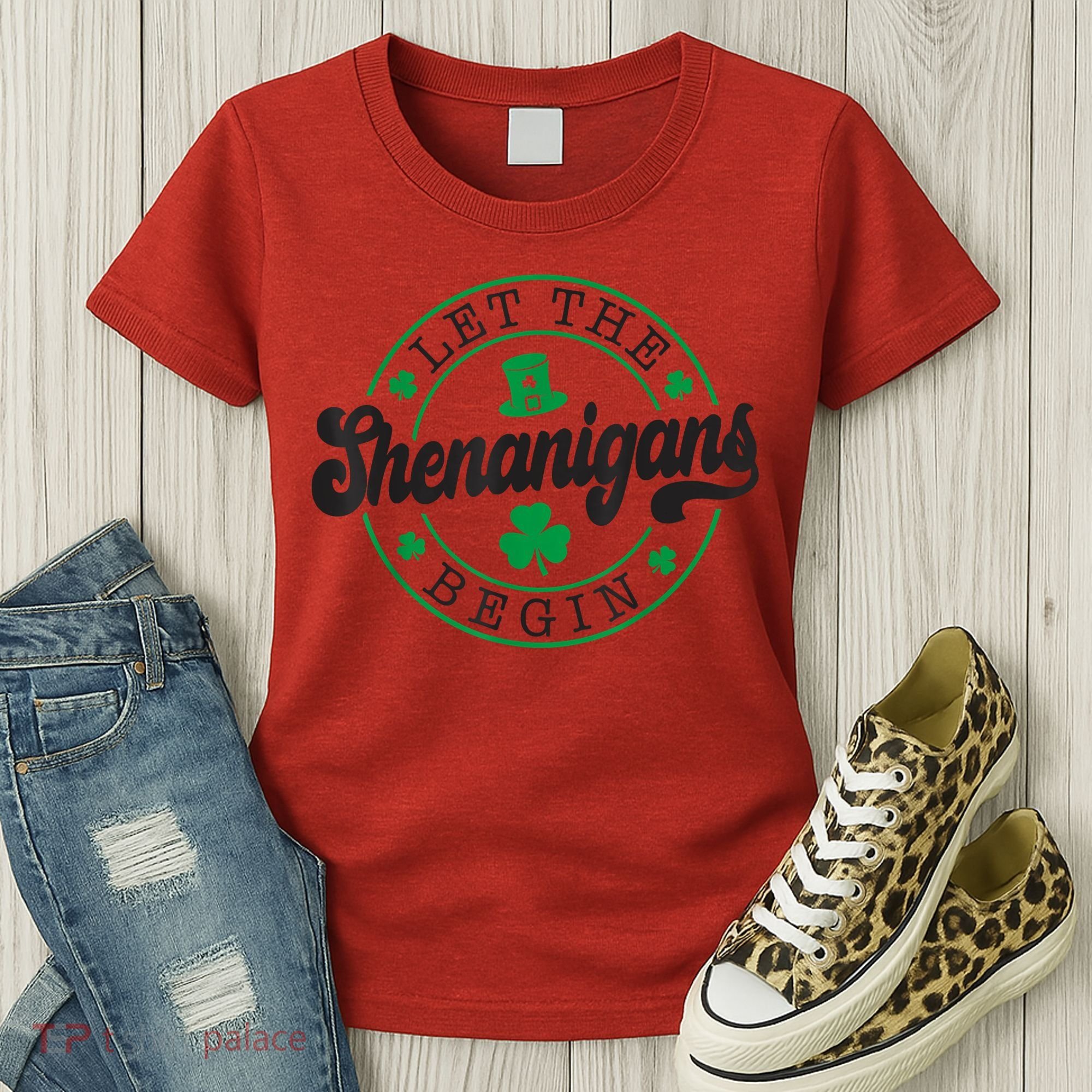 Let The Shenanigans Begin St. Patrick's Day Shamrock Circle Women's T-Shirt