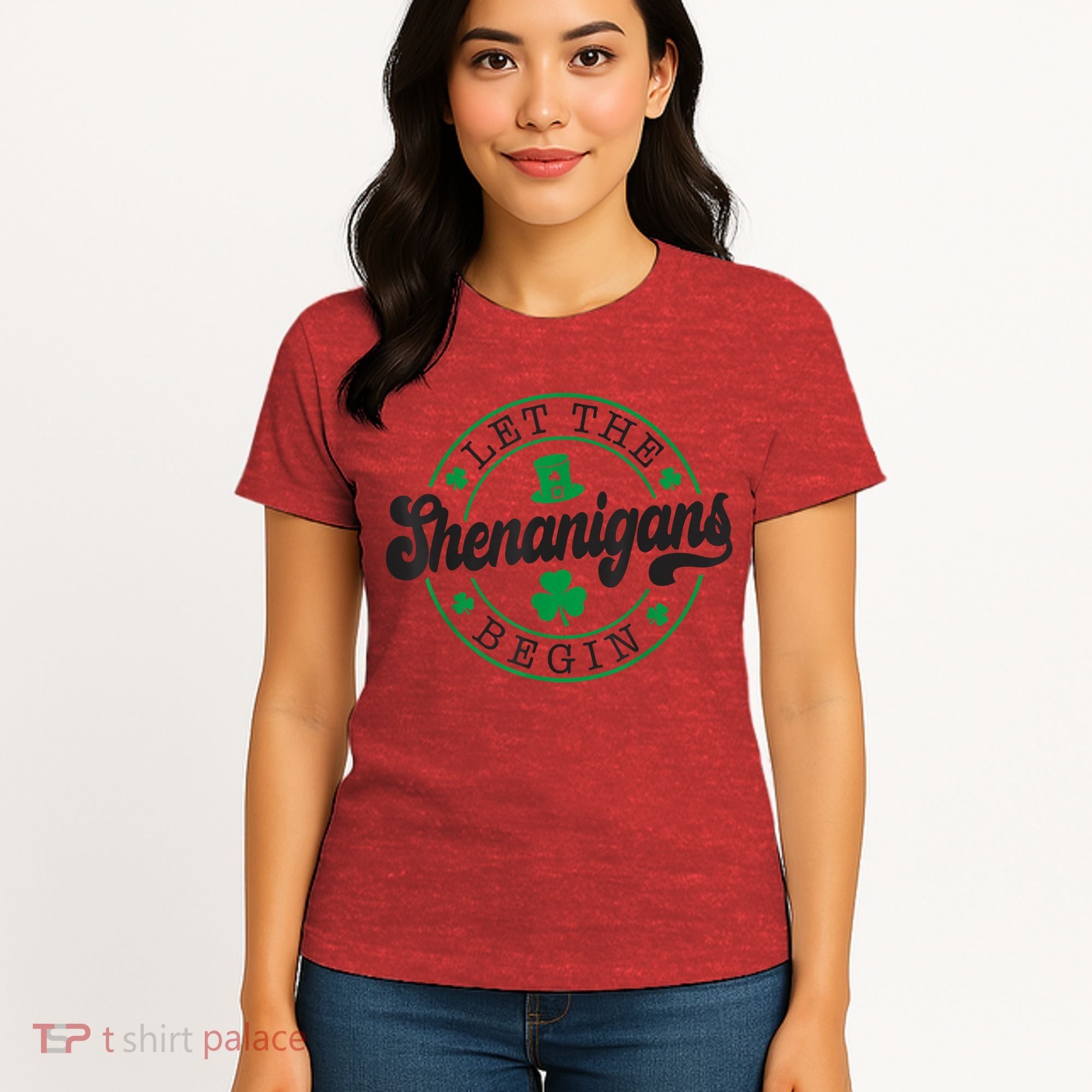 Let The Shenanigans Begin St. Patrick's Day Shamrock Circle Women's T-Shirt