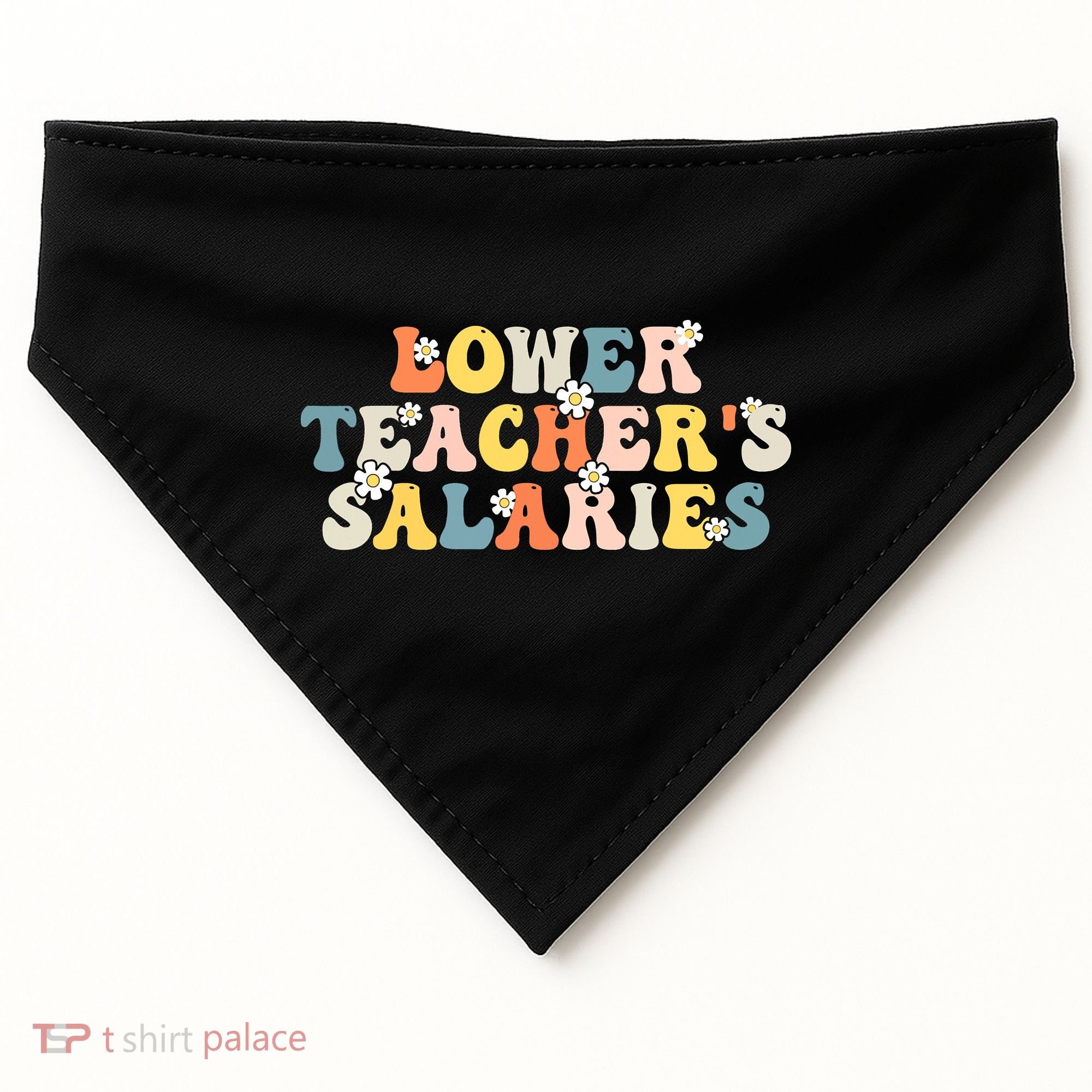 Lower Teacher's Salaries Retro Teacher USA-Made Doggie Bandana