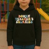 Lower Teacher's Salaries Retro Teacher Kids Hoodie thumb 3