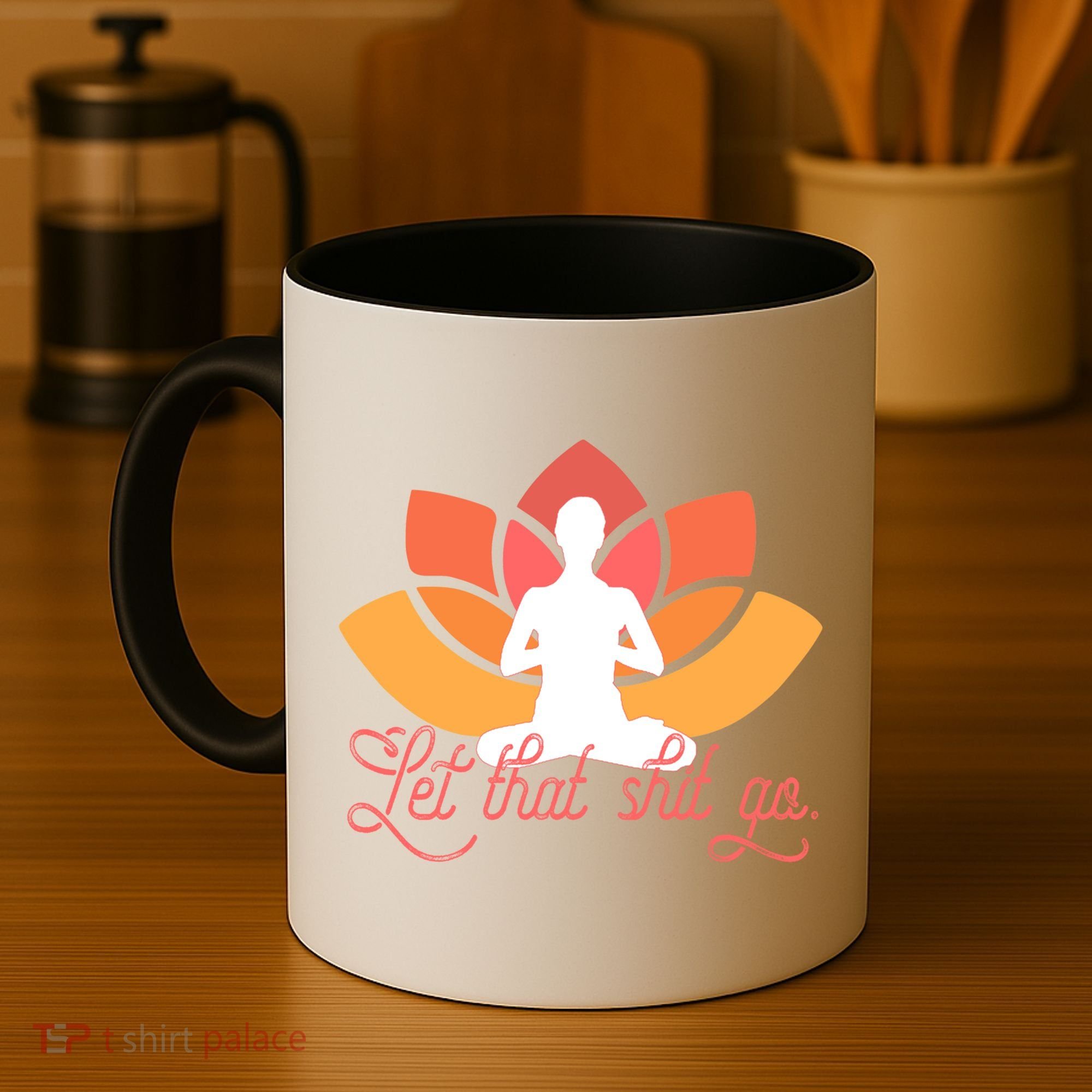 Let That Shit Go Funny Yoga Meditation Mindful Af Meme Funny Gift Coffee Mug