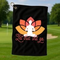 Let That Shit Go Funny Yoga Meditation Mindful Af Meme Funny Gift Golf Towel thumb 1