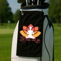 Let That Shit Go Funny Yoga Meditation Mindful Af Meme Funny Gift Golf Towel thumb 2
