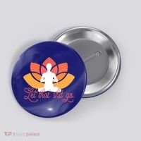Let That Shit Go Funny Yoga Meditation Mindful Af Meme Funny Gift Button thumb 0