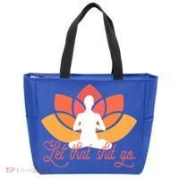 Let That Shit Go Funny Yoga Meditation Mindful Af Meme Funny Gift Tote Bag thumb 0
