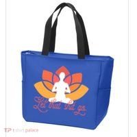 Let That Shit Go Funny Yoga Meditation Mindful Af Meme Funny Gift Tote Bag thumb 3