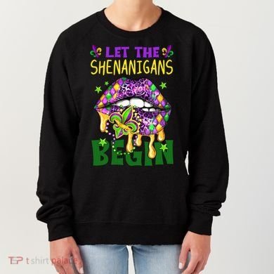 Let The Shenanigans Begin Mardi Gras Lips Women's Sweatshirt