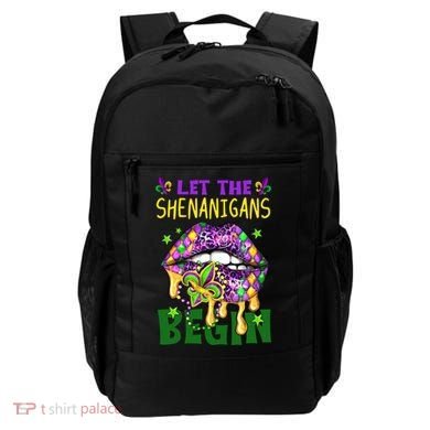 Let The Shenanigans Begin Mardi Gras Lips Backpack