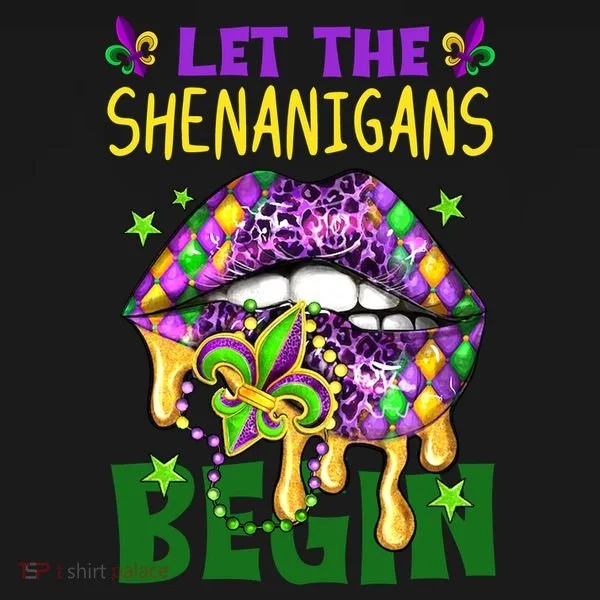 Let The Shenanigans Begin Mardi Gras Lips Bucket Hat