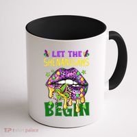 Let The Shenanigans Begin Mardi Gras Lips Coffee Mug thumb 1