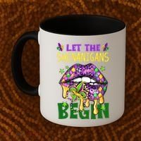 Let The Shenanigans Begin Mardi Gras Lips Coffee Mug thumb 2