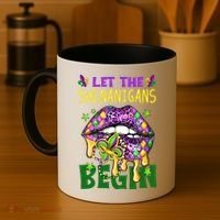 Let The Shenanigans Begin Mardi Gras Lips Coffee Mug thumb 4