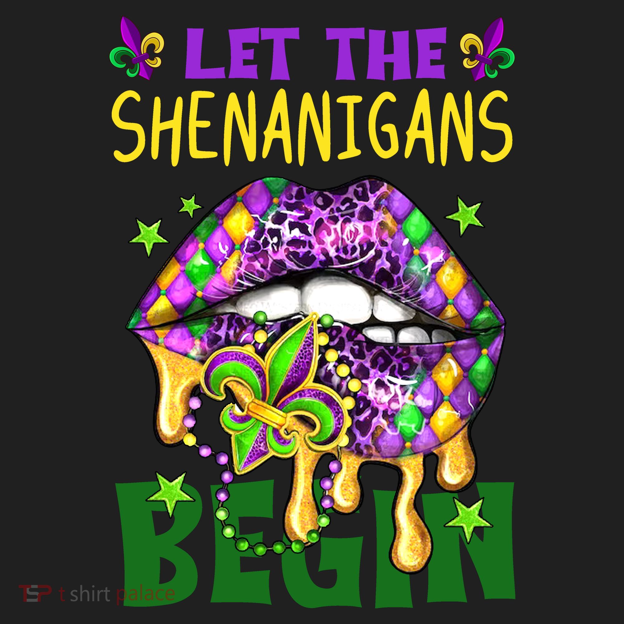 Let The Shenanigans Begin Mardi Gras Lips Beanie