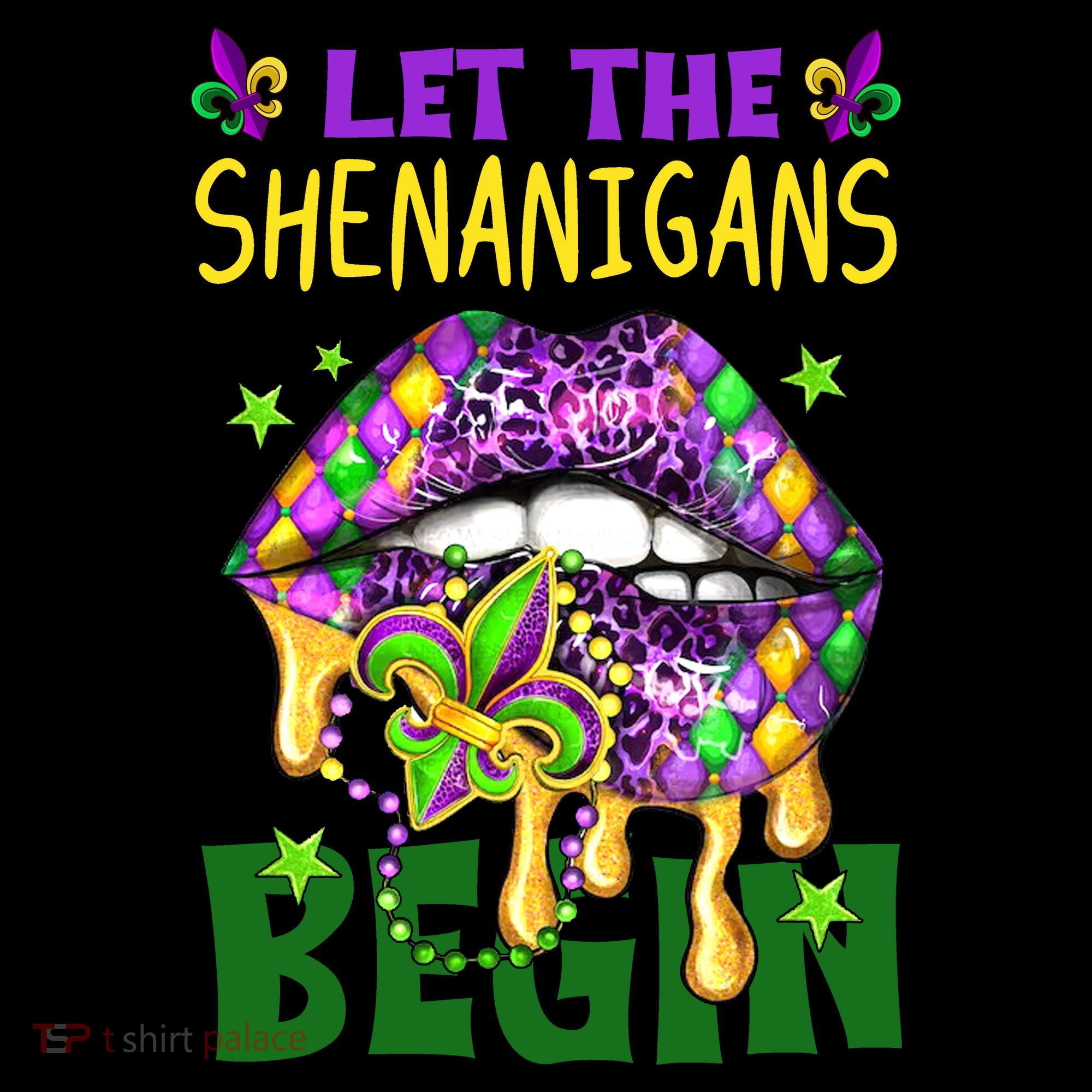 Let The Shenanigans Begin Mardi Gras Lips Mousepad