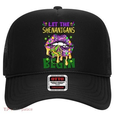 Let The Shenanigans Begin Mardi Gras Lips Hat