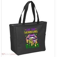 Let The Shenanigans Begin Mardi Gras Lips Tote Bag thumb 2