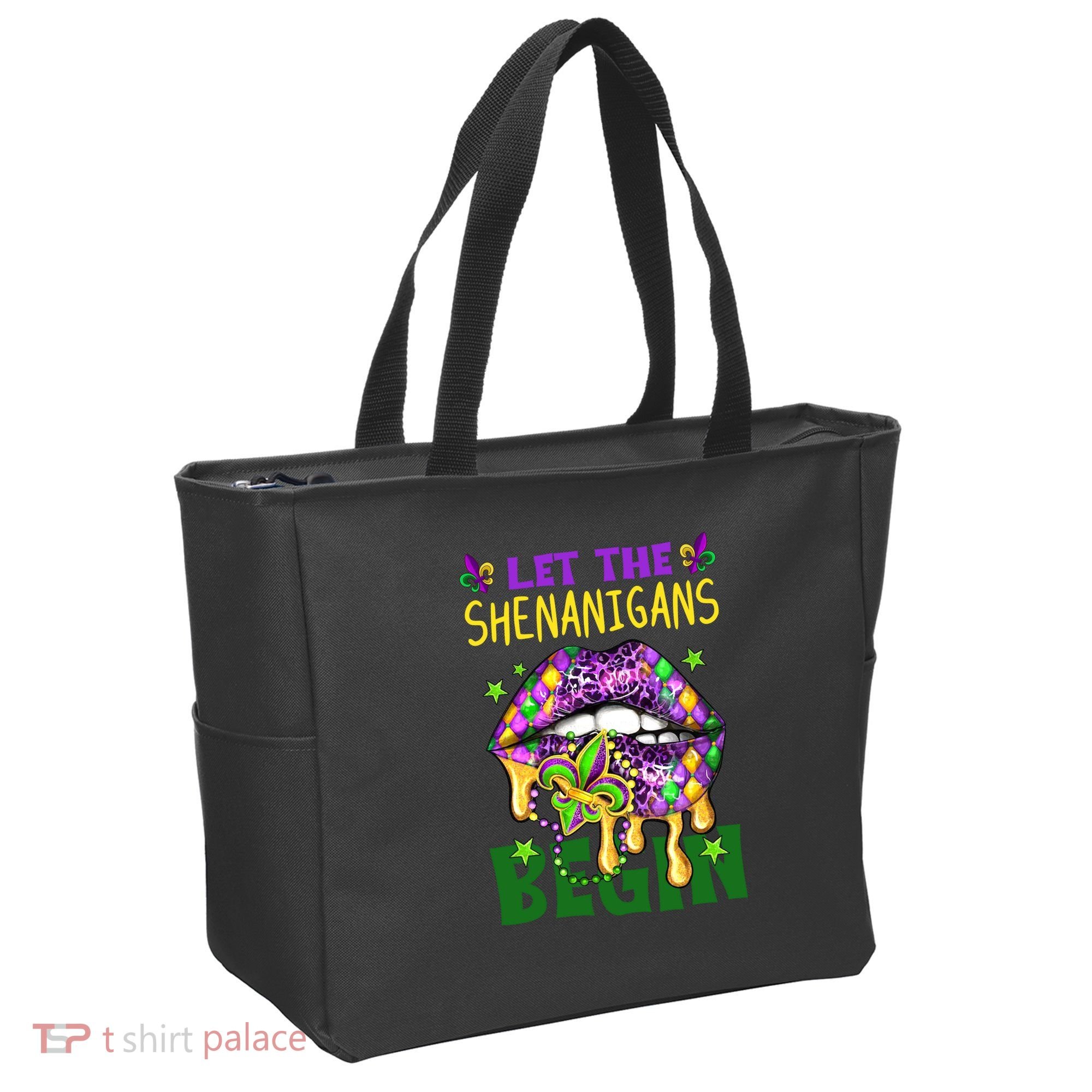 Let The Shenanigans Begin Mardi Gras Lips Tote Bag