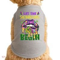 Let The Shenanigans Begin Mardi Gras Lips Doggie Tank thumb 0