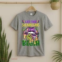 Let The Shenanigans Begin Mardi Gras Lips T-Shirt thumb 2