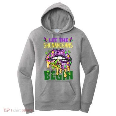 Let The Shenanigans Begin Mardi Gras Lips Women's Hoodie