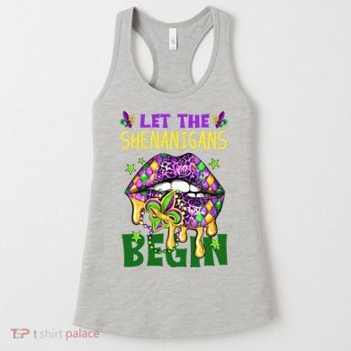 Let The Shenanigans Begin Mardi Gras Lips Women's Tank Top