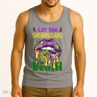 Let The Shenanigans Begin Mardi Gras Lips Tank Top thumb 3
