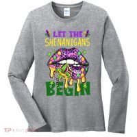 Let The Shenanigans Begin Mardi Gras Lips Women's Long Sleeve Shirt thumb 0