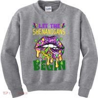 Let The Shenanigans Begin Mardi Gras Lips Kids Sweatshirt thumb 0