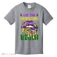 Let The Shenanigans Begin Mardi Gras Lips Kids T-Shirt thumb 0