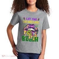 Let The Shenanigans Begin Mardi Gras Lips Kids T-Shirt thumb 2