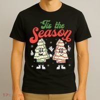 Little Tis' The Season Christmas Tree Cakes Debbie Becky Jen T-Shirt thumb 3