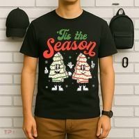 Little Tis' The Season Christmas Tree Cakes Debbie Becky Jen T-Shirt thumb 6
