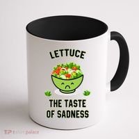 Lettuce The Taste Of Sadness Funny Food Meme Coffee Mug thumb 1