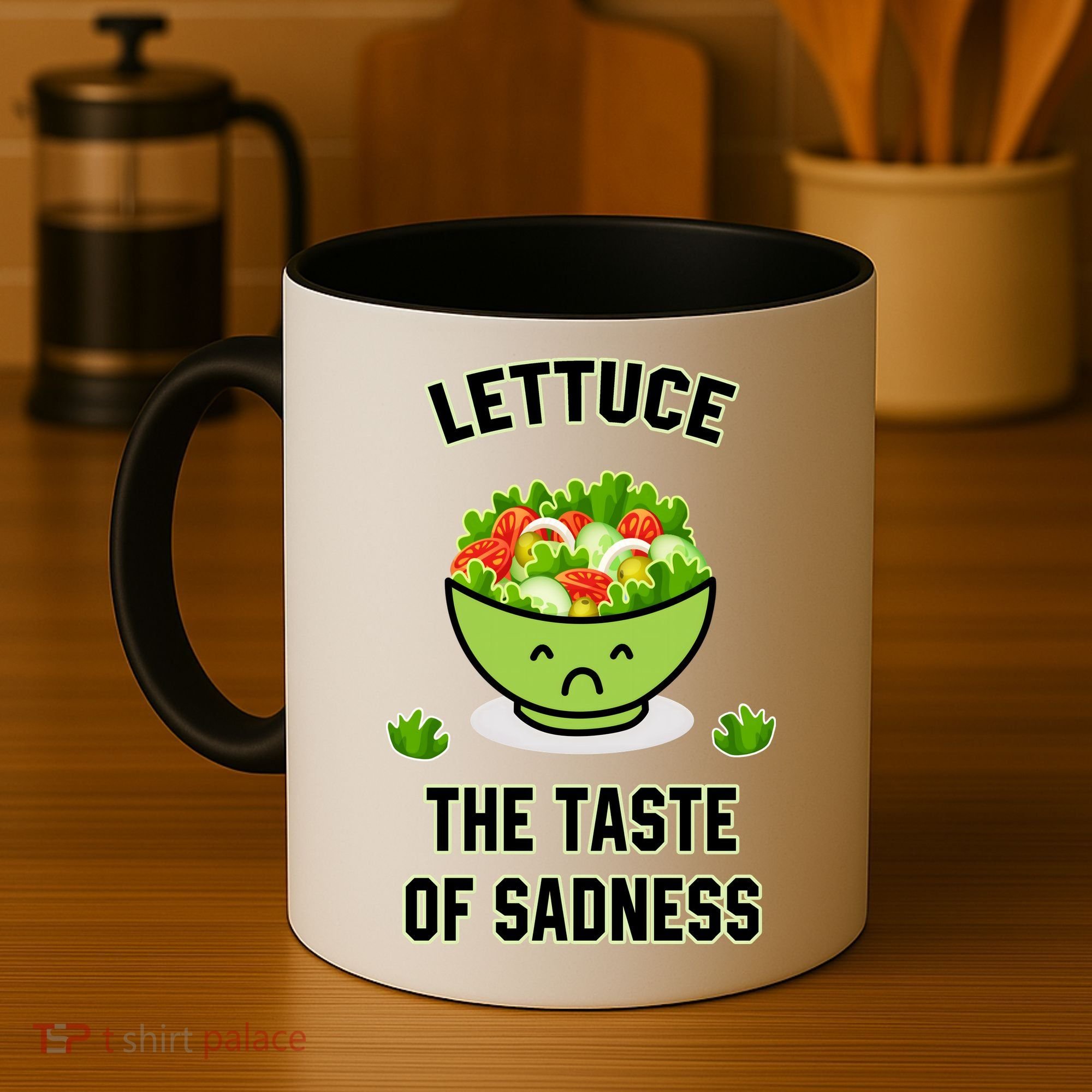 Lettuce The Taste Of Sadness Funny Food Meme Coffee Mug