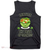 Lettuce The Taste Of Sadness Funny Food Meme Tank Top thumb 0