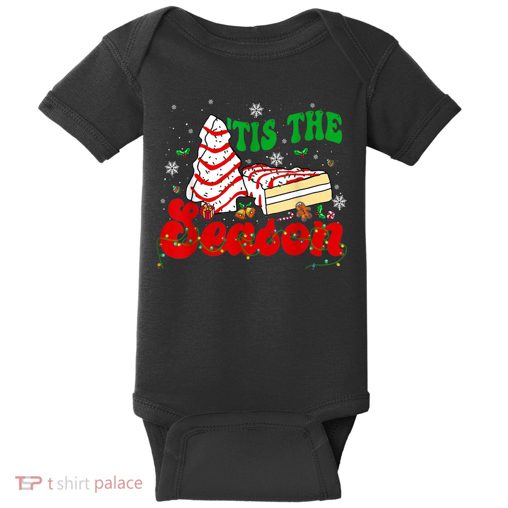 Little Tis' The Season Christmas Tree Cakes Debbie Groovy Baby Bodysuit