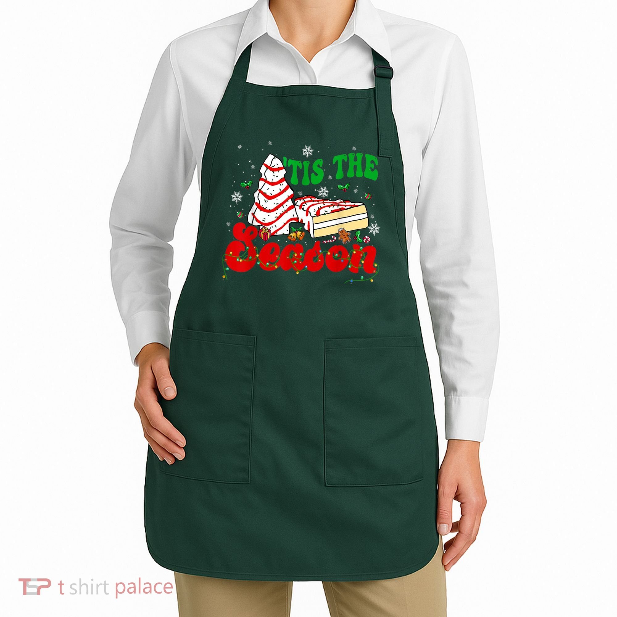 Little Tis' The Season Christmas Tree Cakes Debbie Groovy Apron
