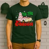 Little Tis' The Season Christmas Tree Cakes Debbie Groovy T-Shirt thumb 6