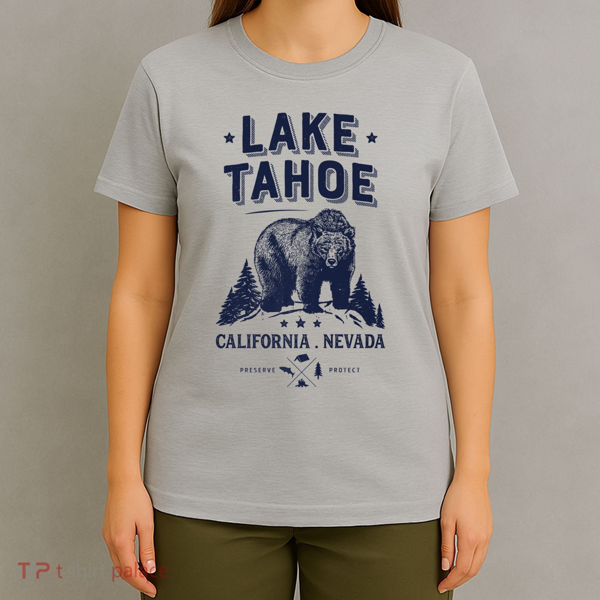 Lake Tahoe Tees California Nevada Vintage Bear Gift T-Shirt