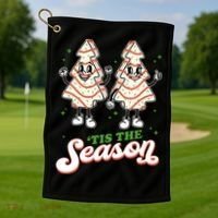 Little Tis' The Season Christmas Tree Cakes Debbie Tree Xmas Meaningful Gift Golf Towel thumb 1