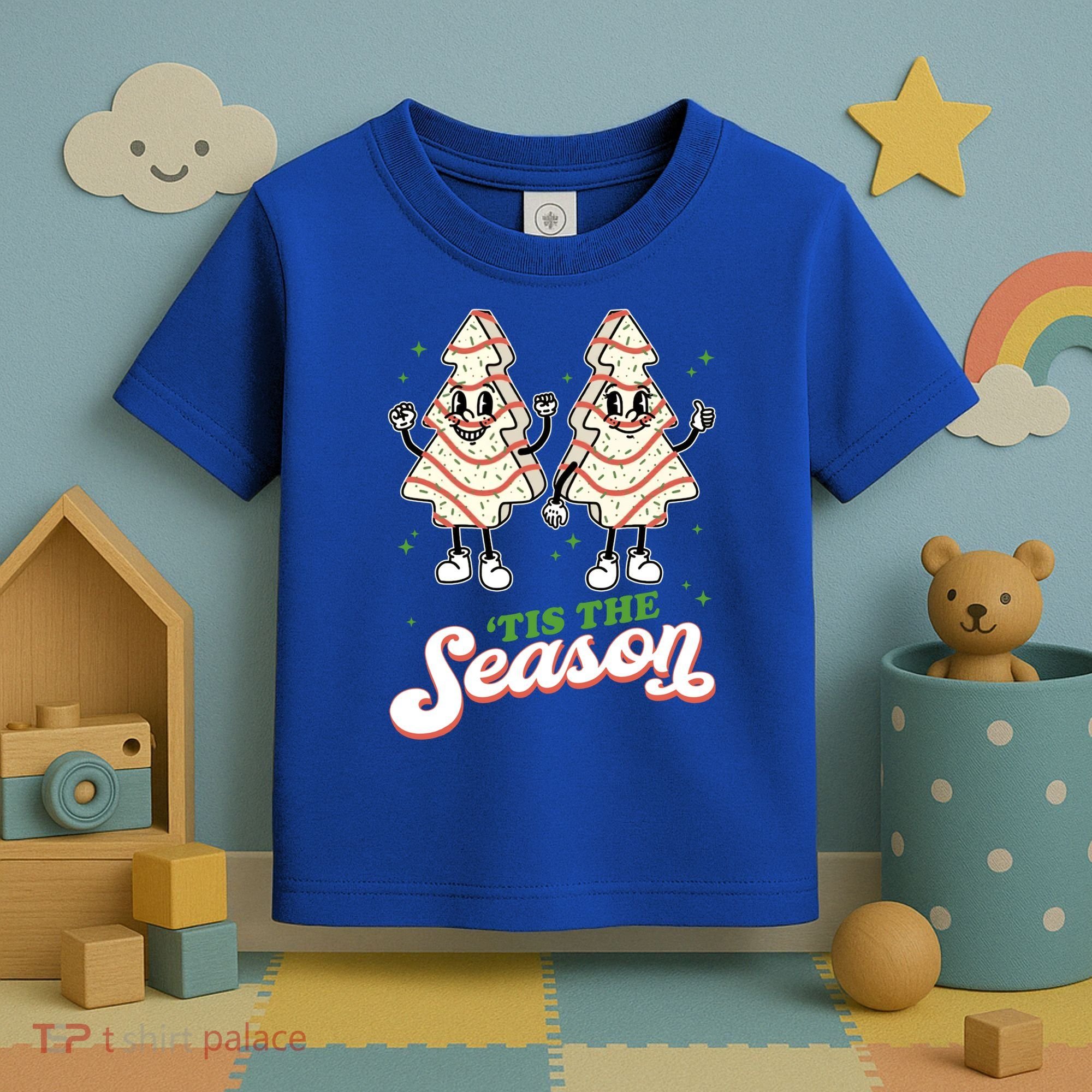 Little Tis' The Season Christmas Tree Cakes Debbie Tree Xmas Meaningful Gift Toddler T-Shirt
