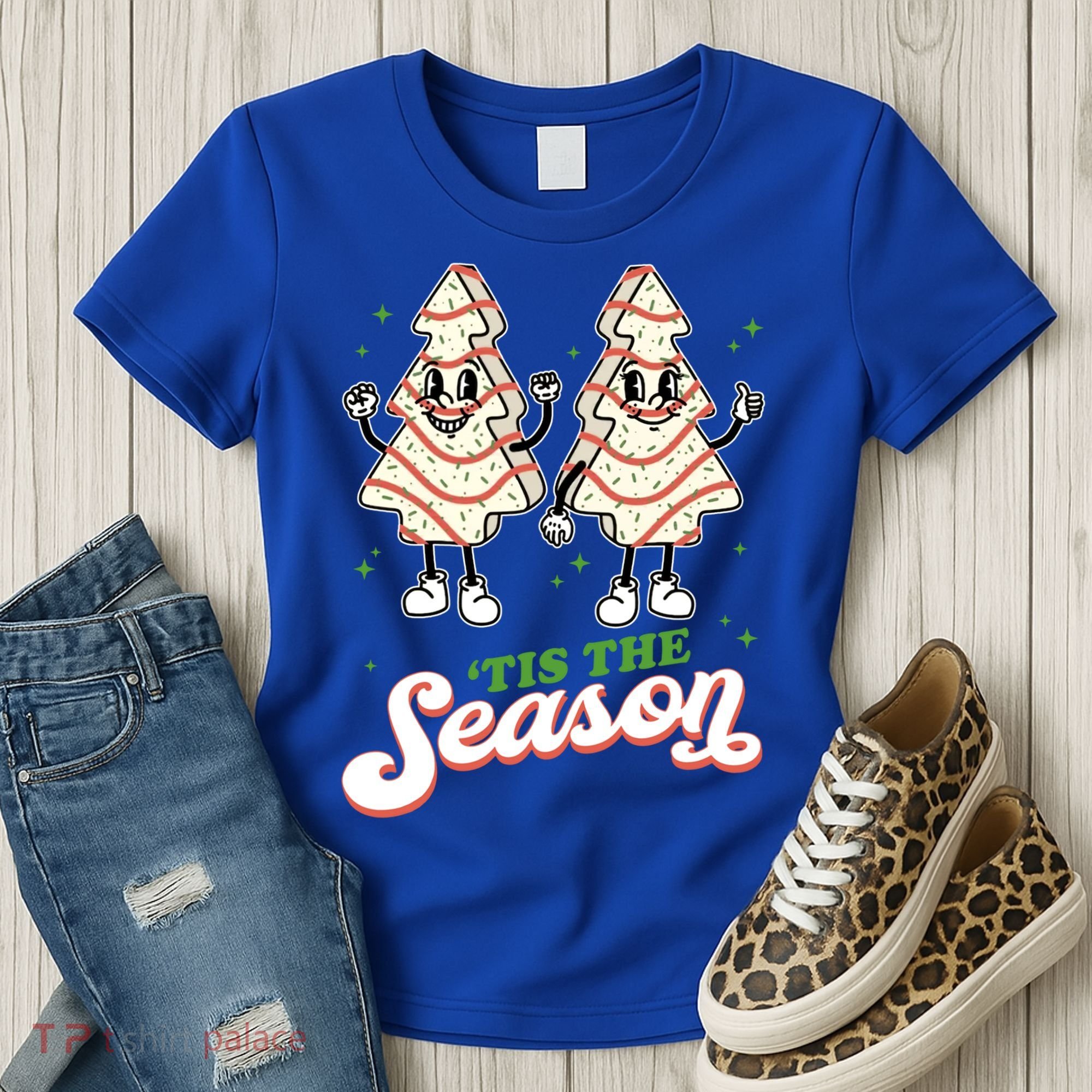 Little Tis' The Season Christmas Tree Cakes Debbie Tree Xmas Meaningful Gift Women's T-Shirt
