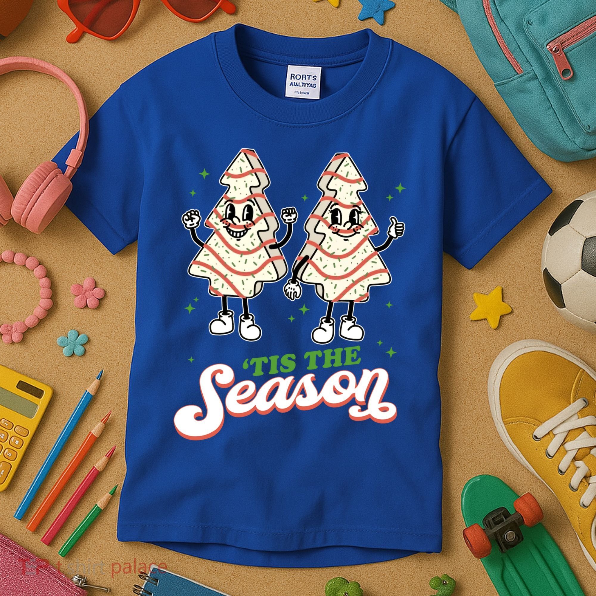 Little Tis' The Season Christmas Tree Cakes Debbie Tree Xmas Meaningful Gift Kids T-Shirt