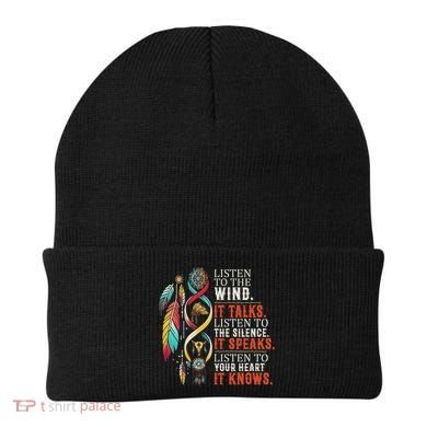 Listen To The Wind It Talks Native American Beanie