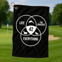 Life The Universe And Everything 42 Answer To Life Meaningful Gift Golf Towel thumb 1