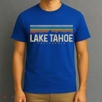 Lake Tahoe Vintage Mountains Hiking Camping Retro California Meaningful Gift T-Shirt thumb 3