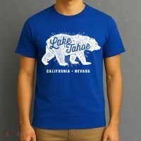 Lake Tahoe Vintage Retro Bear California Nevada Gift T-Shirt thumb 3